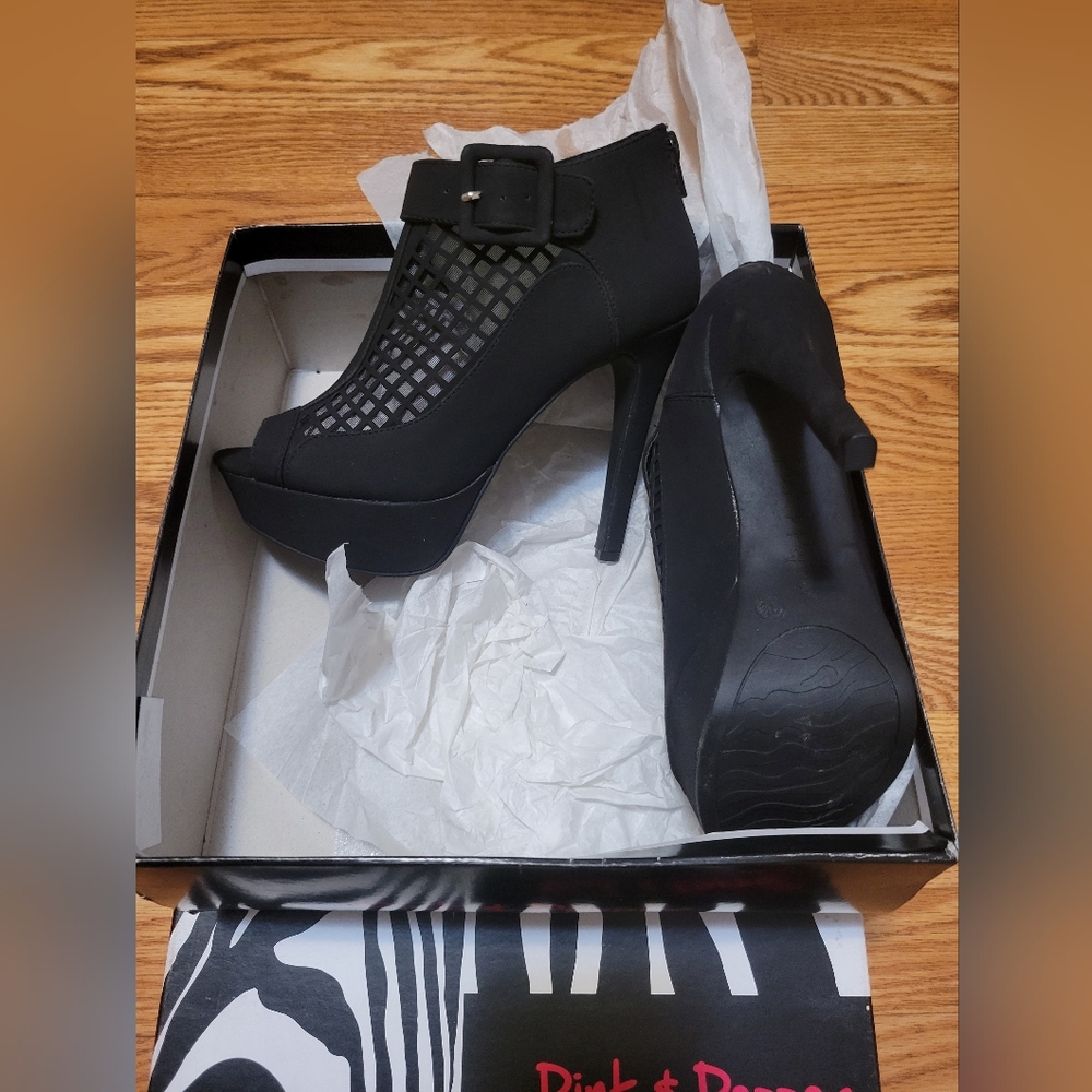 Boots open toe high heels